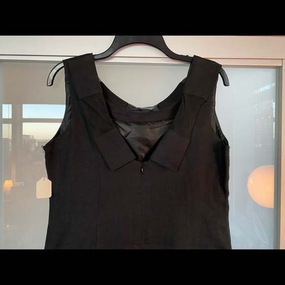 Black 100% Linen Sheath Dress Size 12 - Picture 5 of 6